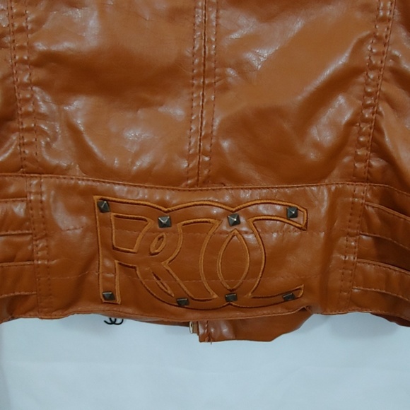 Rocawear Faux Leather Jacket Bling & Studs Size S - Picture 8 of 8